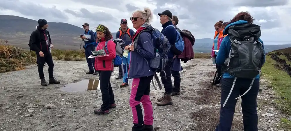 Group enjoying the walking tour in Donegal
